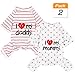 2-Pack Cotton Dog Pajamas Lightweight Dog Onesies for Small Medium Dogs and Cats Puppy Body Suits Cute Baby Dog Jumpsuit I Love My Mommy/Daddy Printed Pet Clothes, S.