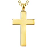 Vyrniss 18K Gold Cross Necklace for Men Gold Cross Pendant Minimalist Cross Christian Jewelry Religious Gift