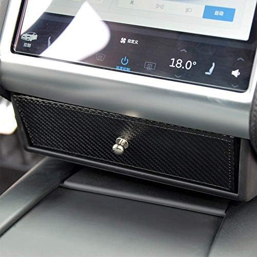 Surla Car Center Console Organizer Glasses Box Wooden Drawer Storage Box for Tesla Compatible Model S Model X (Carbon Fiber)