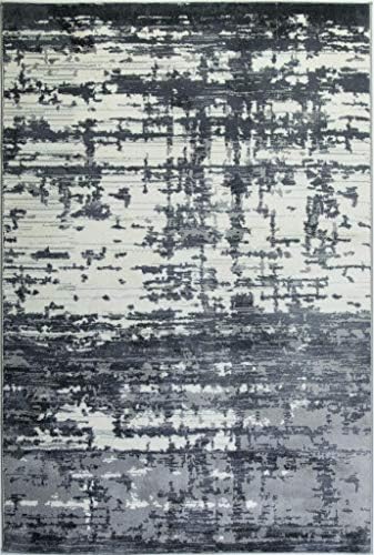 Ladole Rugs Durable Abstract Area Rug Living Room Bedroom Entrance Hallway Carpet in Grey Cream 8x11 (7'10" x 10'5" 240cm x 320cm) 5x7 8x10 9x12 2x10 4x6 feet