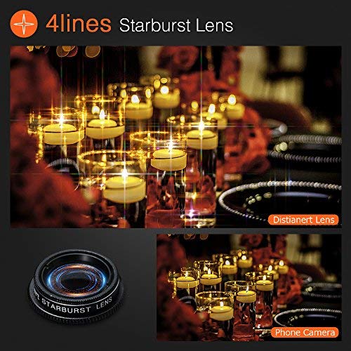 Cell Phone Camera Lens Kit,6 in 1 Universal 12x Zoom Telephoto Lens+0.62x Wide Angle &20x Macro Lenses+235° Fisheye Lens +Starburst Lens +CPL + Phone Holder + Tripod for iPhone X/8/7/6/6s plus Samsung Android & Most Smartphone