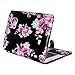 MOSISO PU Leather Case Compatible with MacBook Air 11 inch A1370 / A1465, Book Folio Protective Stand Cover Sleeve, Peony