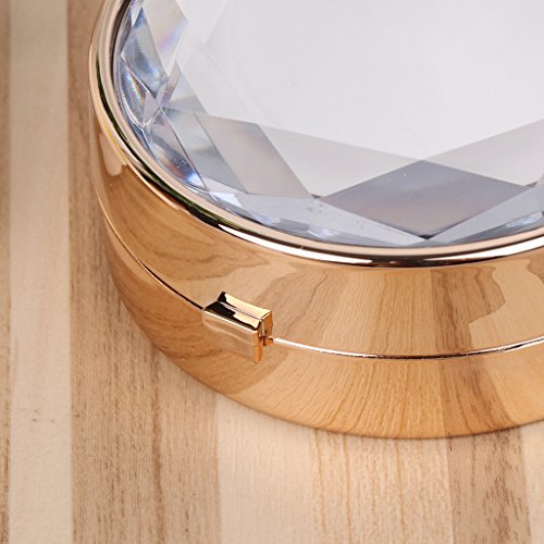 Sarora Mini Contact Lenses Box - Diamond Exquisite Contact Lens Travel Kit Case with Mirror for Home and Travel (Gold) - Thumbnail 7