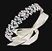 BABEYOND Crystal Bridal Headband Headpiece Wedding Headpiece for Bride Wedding Bridal Hair Accessories with Ivory Satin Ribbon Silver Tone