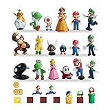 HXDZFX 32 PCS Super Mario Action Figures,Super Mario Bros Toys Figurines Peach Daisy Princess,Luigi,Yoshi,Mario Toys for Boys,Perfect Mario Cake Topper Decorations