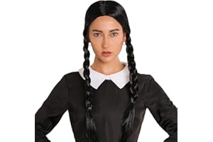 Happy Hippo Scary Girl or Indian Girl Wig, Wednesday, Pocahontas, Braided Black Wig, High Fashion Quality Hair Wigs For Women; Braided Wigs; Halloween Costume Wig, Halloween Wigs