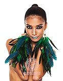 JW Fashmorous Blue Feather Earrings for Women Classy Green Feather Earrings for Women Feather Earrings Blue