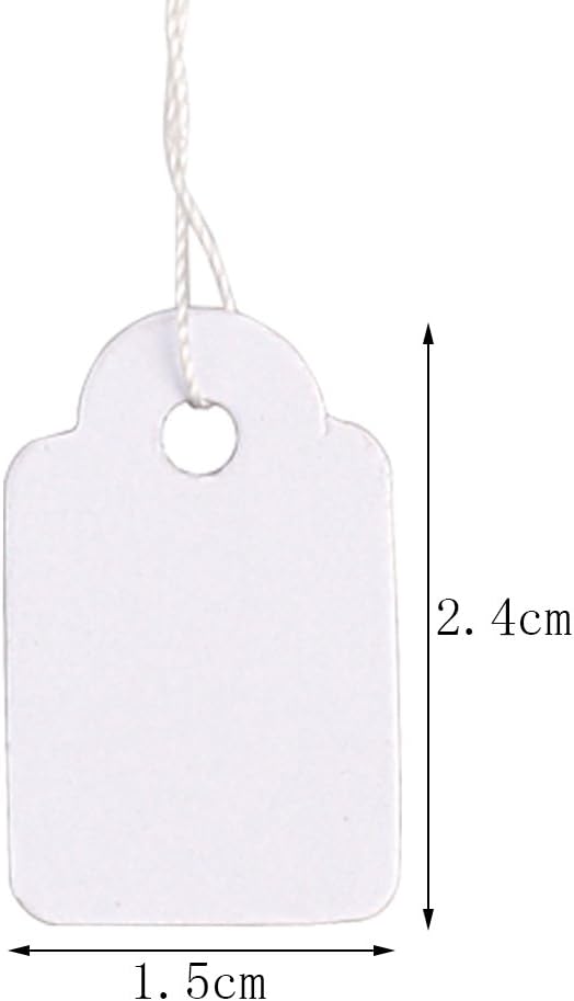 Hugesavings 500 Pieces Jewelry Price Tags, Marking Tags Clothing Display Tag Paper Price Labels with White Hanging String, 23 x 14mm : Office Products