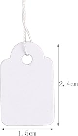 pengxiaomei 500pc White Paper Jewelry Price Tags with String Labels 23x14mm view 3