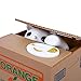 Peradix Stealing Coin Cat Box Kitty Piggy Bank, Automatic Stealing Money Bank Saving Box Gift for Toddlers Children(White)