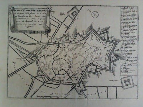 Berg St. Winox. Winoxbergen en Flamand Ville forte du Comté - Plan im Kupferstich Perfect Paperback – 1700
