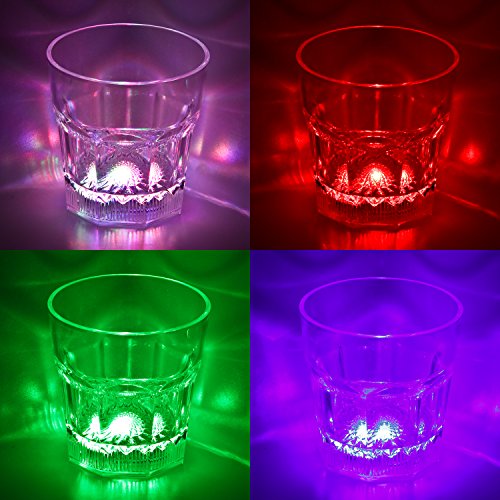 LED-Highlights Led Glas Becher Cocktailglas 250 ml Led Farbwechsel bunt mit Batterie wechselbar Bar Kunststoff Trinkglas… – Bild 4