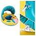 Peradix Pool Floats Baby Float Water Toys with Inflatable Canopy Sunshade Swimming Pool Boat Floating Ring (#1)