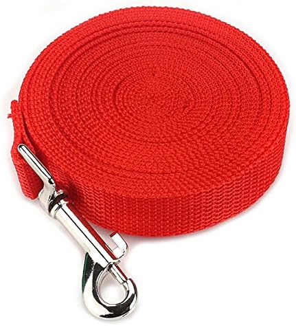 Dog Leash Perfectmade Multiple-Use Long Nylon Training Lead Leash 3 Color Choice Durable Heavy Duty Friction Reducing Rope Lead Perfect for Walking Running Training Red/Blue/Black