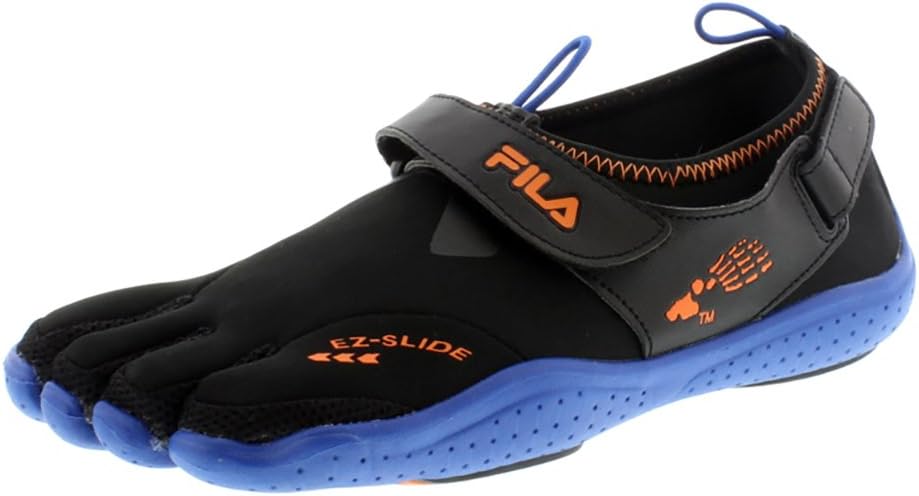 FILA Skele-Toes EZ Slide Drain Black/Turkish SEA/Orange Mens Running