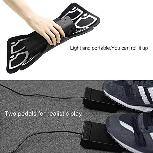 DigitalLife 9 Pad Roll Up Electronic Drum Kit - Built in Speaker, Powered by USB, Made for Music Lovers Not only Kids, Set with Sticks, 2 Peddles
