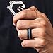 Saco Band Mens Silicone Rings Wedding Bands - 7 Pack (Middle Line Blue Red Black Gray, Silver, Dark Silver, Black, 8.5-9 (18.9mm))