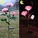 Outdoor Solar Garden Stake Lights, Homeleo Solar Powered Rose Flower Lights for Garden Back Yard Patio Christmas Decoration - Pink