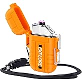 Electric Lighter Rechargeable Dual Arc Plasma Lighter Waterproof Matches | Type-C Charging,Windproof Flameless Lighters Gadge