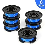SUERW Line String Trimmer Replacement Spool, [6-Pack] 0.065" Autofeed Replacement Spools for Ryobi 18V, 24V, and 40V Cordless Trimmers [6 Replacement Line Spools]