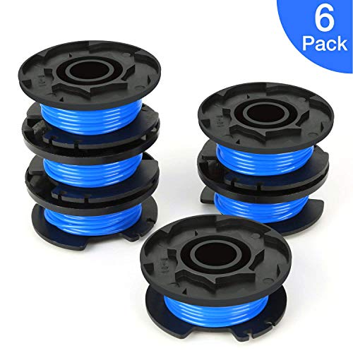 SUERW Line String Trimmer Replacement Spool, [6-Pack] 0.065" Autofeed Replacement Spools for Ryobi 18V, 24V, and 40V Cordless Trimmers [6 Replacement Line Spools]