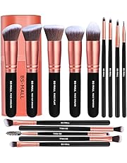 BS-MALL Makeup Brushes Premium Synthetic Foundation Powder Concealers Eye Shadows Makeup 14 Pcs Brush Set, Rose Golden, 1 Count
