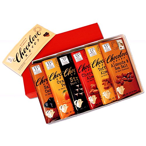 Chocolove Chocolate Tasting Gift Box, 6 - 3.2 -ounce Bar Variety Pack, Kosher