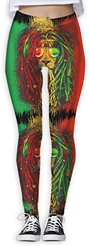 YOYOYOGA Reggae Rasta Flag Lion Womens Athletic Stretch Footless High Waist Leggings Pants