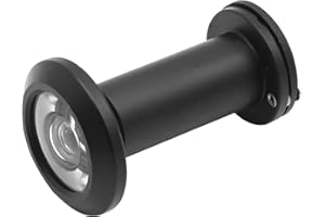 EATAKWARD Black Solid Brass 220-Degree Door Viewer Peephole, Safety Door Viewer Peephole with Heavy Duty Rotating Privacy Cov