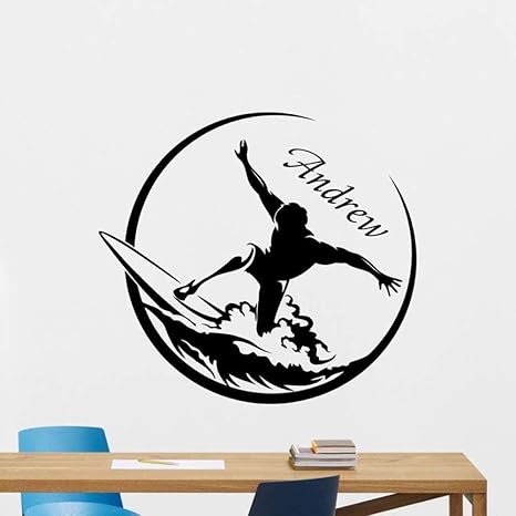 Amazon ウォールステッカーサーフィンビニール壁デカール少年アスリート家族の装飾壁紙アート壁画46 42センチ ウォールステッカー オンライン通販