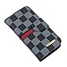 RAYTOP iPhone SE Wallet Case for Apple iPhone 5 5s Black and Gray Checker Patern Cloth Stripes With ID Card Holders Hand Strap Kickstand Function Classic Decent Design for Men Women Girls High Quality
