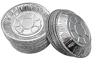 Premium 9" Aluminum Foil Pie Pans 50pcs/Set. Disposable Tin Plates for Pies Tart Quiche