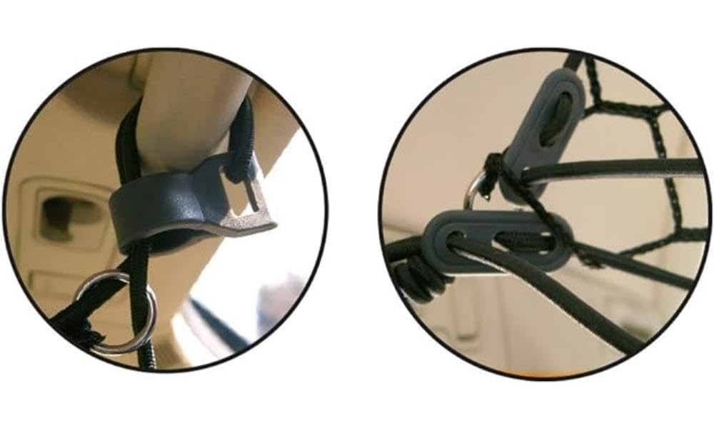 Croci - Dog Car Divider, Elastic Car Safety Net for Pets, Adjustable Hooks Included, for Travel, 28x11x5 CM, Black