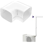 Cestluck 4" Flat Elbow, Decorative PP Mini Split Line Set Cover Kit Parts | Upgrade PVC UV-proof Weather Protection Minisplit Lineset Cover Kit for Mini Split, Central AC, HAVC, Heat Pumps, White