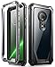 Moto G7 Rugged Clear Case, Poetic Full-Body Hybrid Shockproof Bumper Cover, Built-in-Screen Protector, Guardian Series, Case for Motorola Moto G7 and Moto G7 Plus (2019 Release), Black/Clear