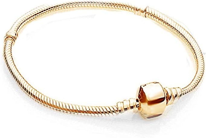 AKKi Charms Bracelet in Gold Stainless Steel Bead Charm Bead Silver Original Rhinestone Compatible with Pandora Style