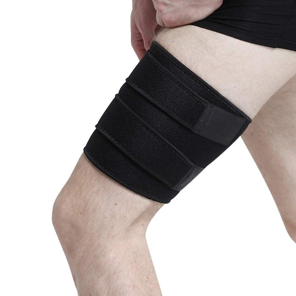 Thigh Compression Support Adjustable Hamstring Sleeve Non-Slip Breathable Thigh Brace Wrap Muscle Strains Injury Rehab for Gym, Running, Fitness, Basketball, Badminton