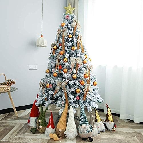 クリスマスツリー 休日の伝統的な室内に放置スターオーナメントとledライトの金属で装飾植毛雪人工クリスマスツリーを 事前に点灯 Color Size 1 7 8ft 240cm 全品送料無料