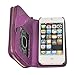 Pooqdo (TM) 2015 Newest Magnetic Zip Flip Wallet Leather Card Case Cover for Iphone 5 5g 5s (purple)