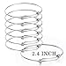 Sromay 8 Pieces Wire Blank Bracelet Stainless Steel Expandable Charm Bangle Bracelet for DIY Jewelry Making, 2.4 Inch