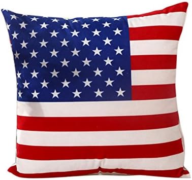 Cluis American National Flag Printed Throw Pillow Covers For Sofa / Couch