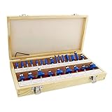 ABN Tungsten Carbide Router Bit Set - 24 Piece Router Set 1/4in Shanks - for Beginners to Commercial Users