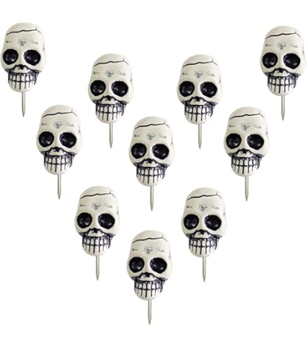 Ackron Skull Push Pins - 20 Pack Decorative Thumbtacks For Bulletin Board, Office, Or Gothic Decor