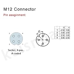2 Pcs M12 Connector 4 Pin Wiring A Code Shiled