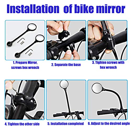 WEST BIKING Bicycle Rearview Mirror Universal Adjustable Convex Mirrors Rotate Handlebar End Mirror MTB Road Bike Accessories