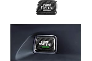 MICROCK Engine Engine Start/Stop Push Start Button Cover for 2014-2019 Chevy C7 Corvette, for 2016-2024 Chevrolet Camaro, Real Carbon Fiber