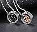 Global Jewelry King Queen Crown Couple Pendant Necklace Matching Set Love Valentine, Packed with a Gift Box