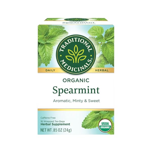 TRADITIONAL MEDICINALS ORGANIC TEA – SPEARMINT 16 BAGS (PACK OF 2)