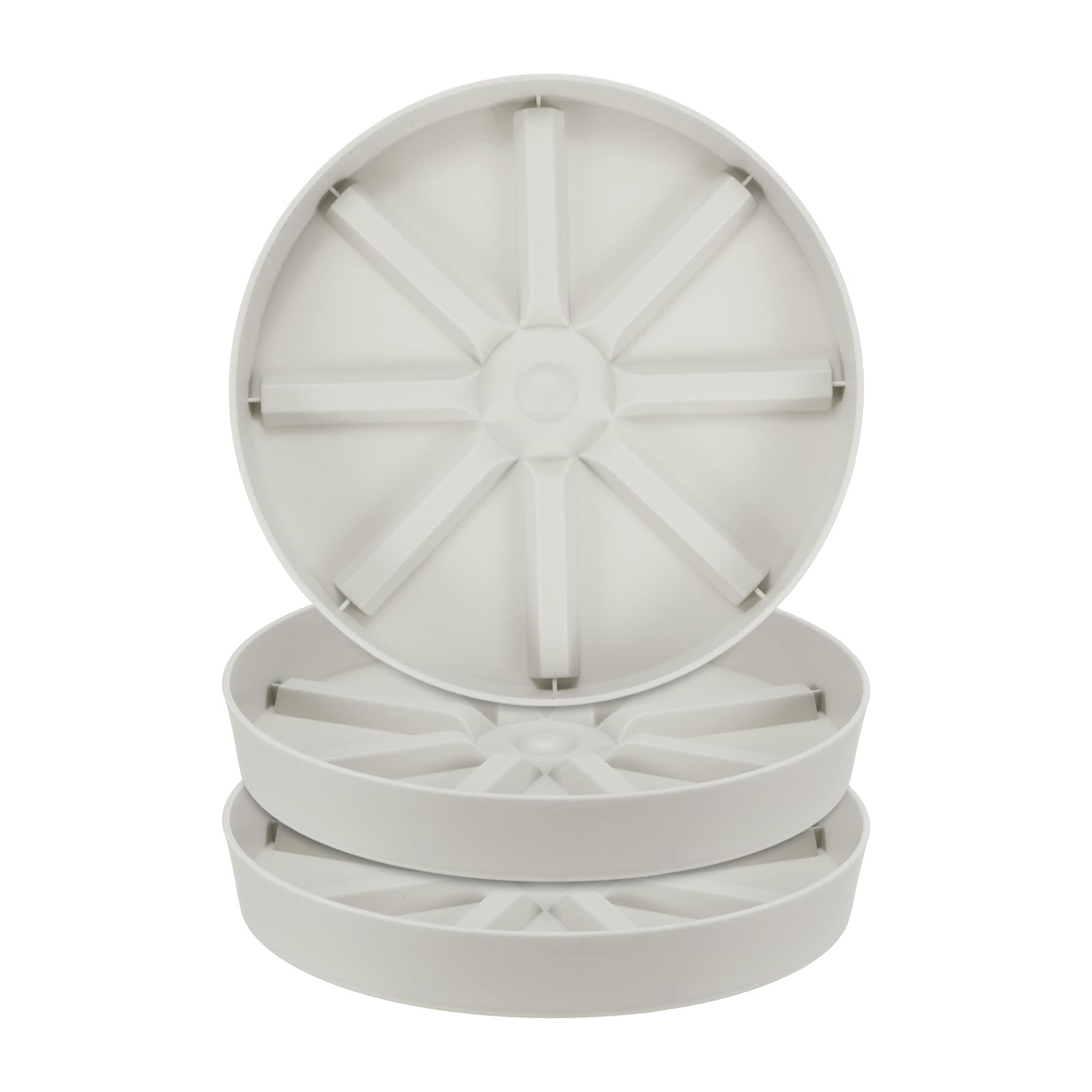 M METERXITY 3-Pack Plant Saucer, 7 Inch Flower Pot Saucers, Thicker Anti-Rot Root Plastic Plant Saucer for Indoor/Outdoor Potted Plant/Plant Water Catcher Tray [Cream]