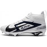 Nike Alpha Menace Elite 4 Football Cleats, White/Navy/Black, Size 11 US FZ7701-105